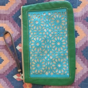 Faux Leather Wristlet